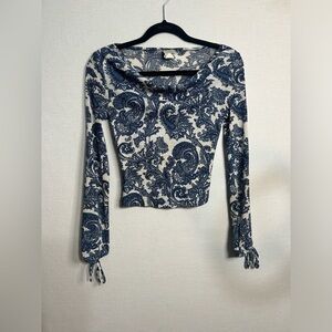 Vintage y2k finesse paisley print top